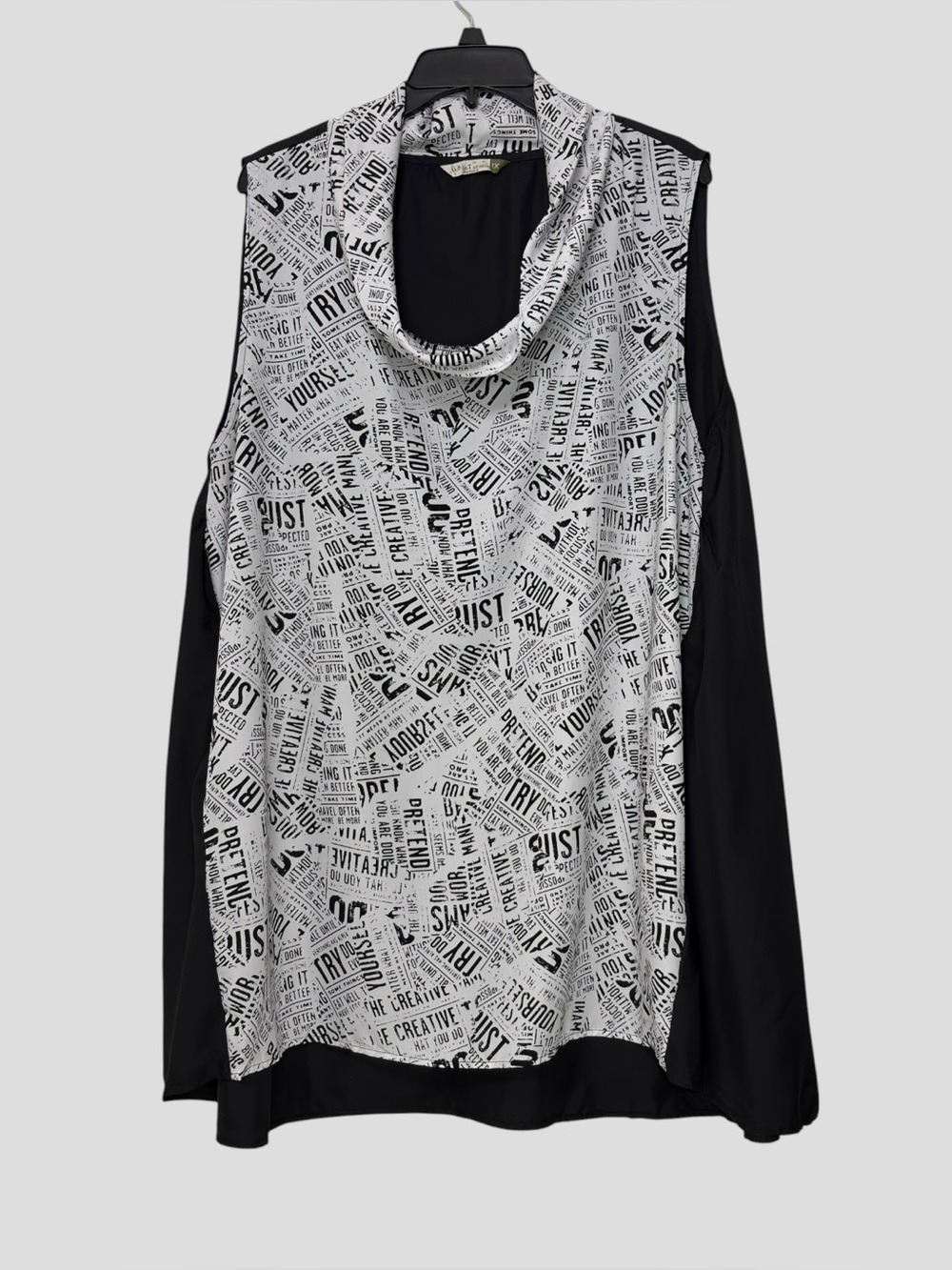 90s Chalet Et Ceci USA Tunic Dress 1X Digital Grunge Distorted Print Lagenlook - Picture 3 of 7